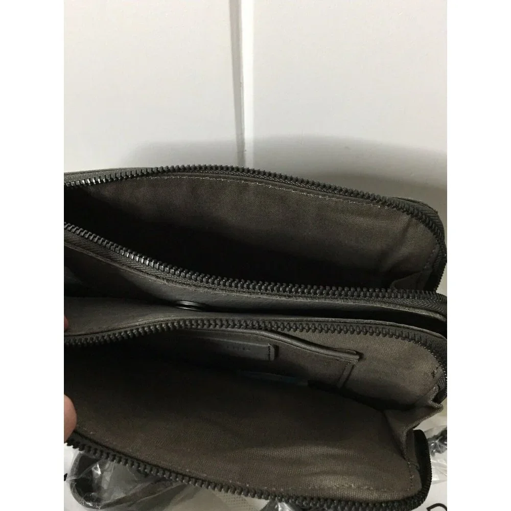 NWT liebeskind berlin small Crossbody handbag Annett Grey Leather Zip Detail - Picture 7 of 9